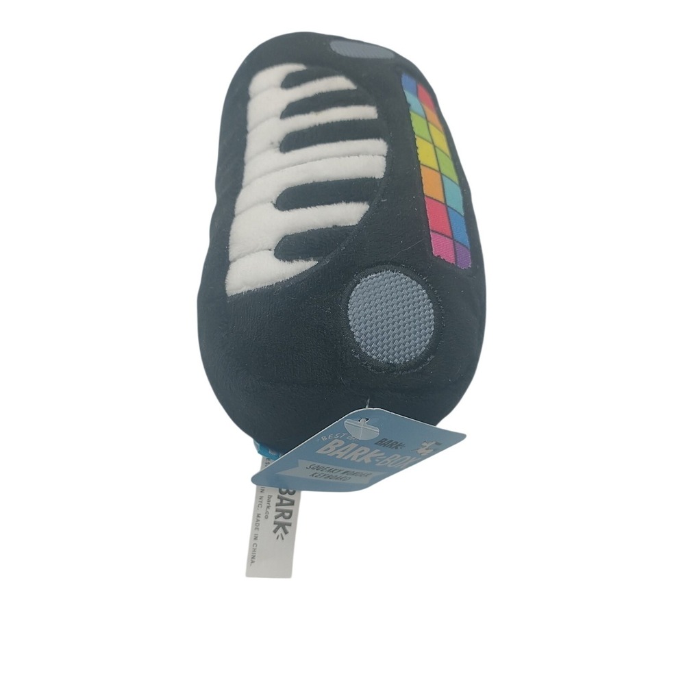 BarkBox Squeaky Wonder Keyboard Plush Dog Toy Black Musical Piano Squeaker NWT